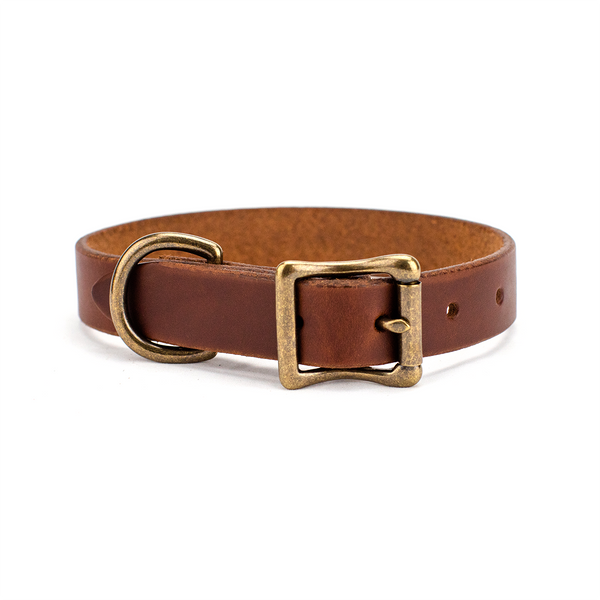 The Classic Leather Dog Collar Walnut