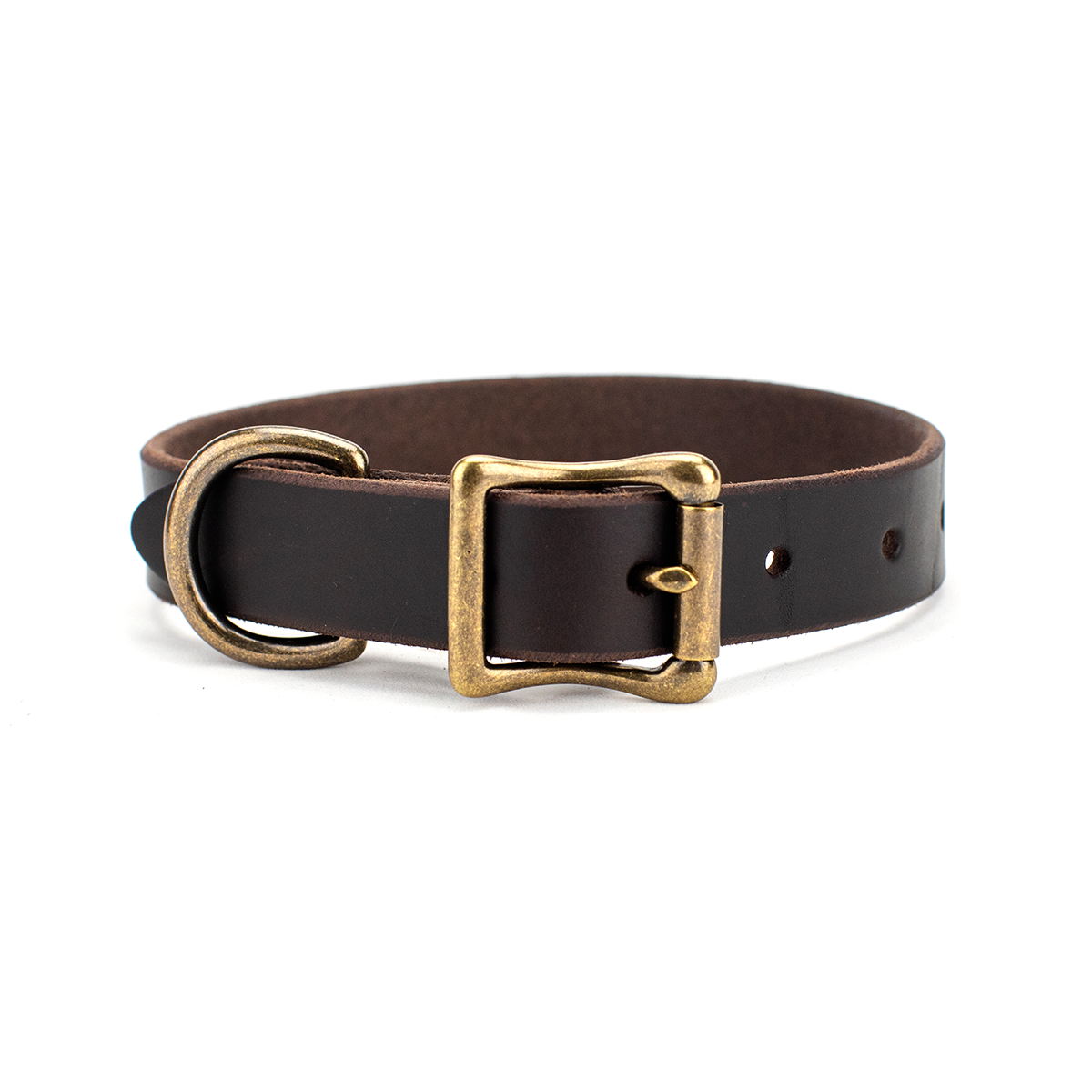 The Classic Leather Dog Collar Dark Chocolate